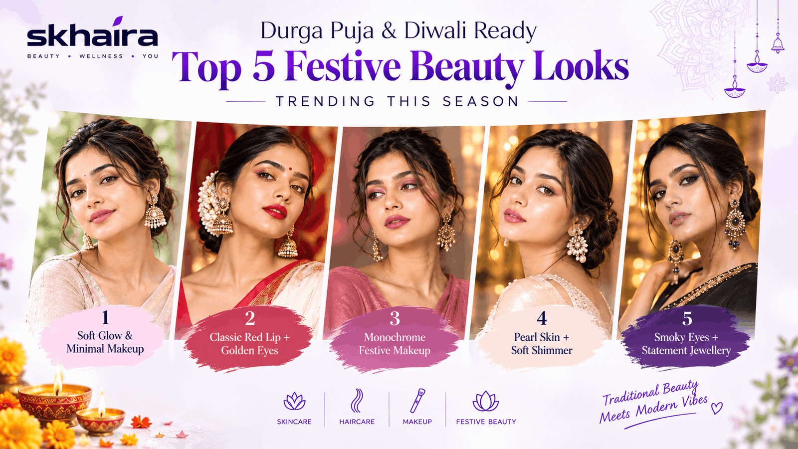Durga Puja & Diwali Ready: Top 5 Festive Beauty Looks Trending in 2026
