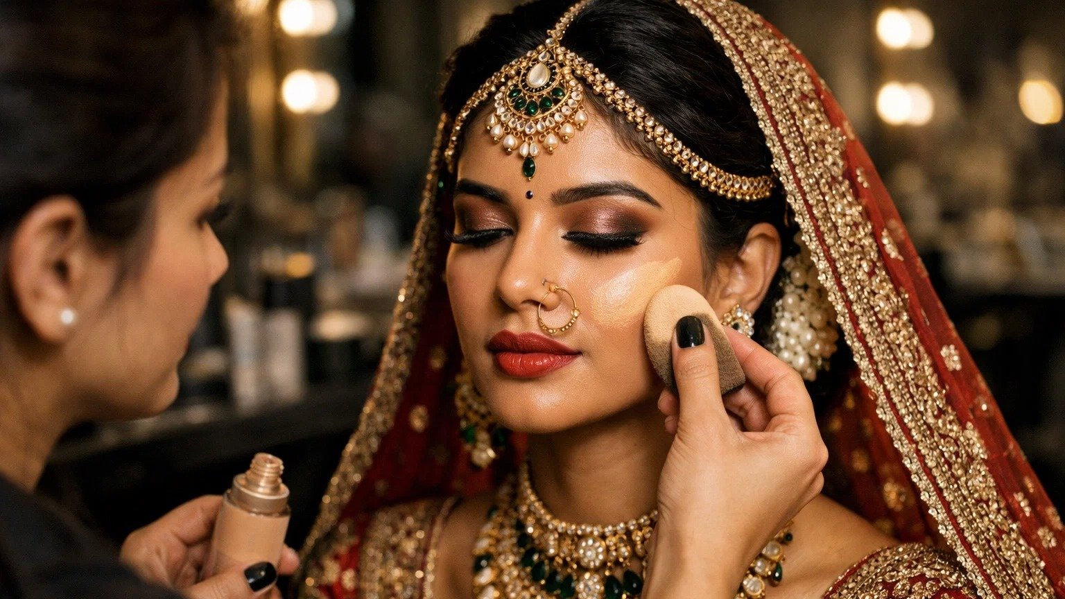 HD Bridal Makeup Package with Hairstyling & Saree Draping